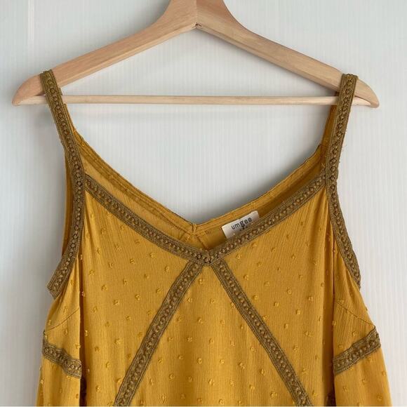 Umgee mustard yellow boho mini dress size small - Picture 5 of 7